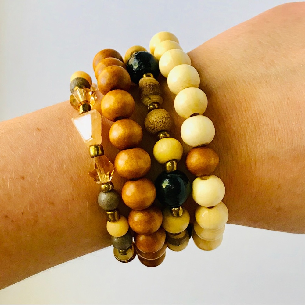 3 Pack of Autumn Mix Stretch Bracelet Stack